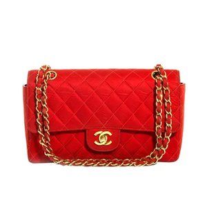 CHANEL 1995 Vintage Matlasse Chain Shoulder Bag